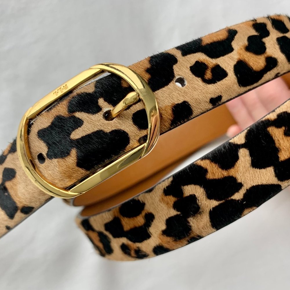Lauren Ralph Lauren Leopard Print Calf Hair Belt